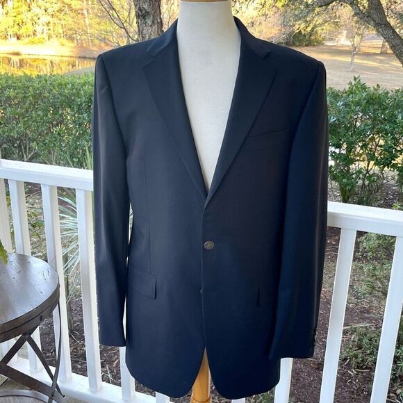 Hickey Freeman Douglass Navy Blue 2 Button Blazer - Picture 1 of 9